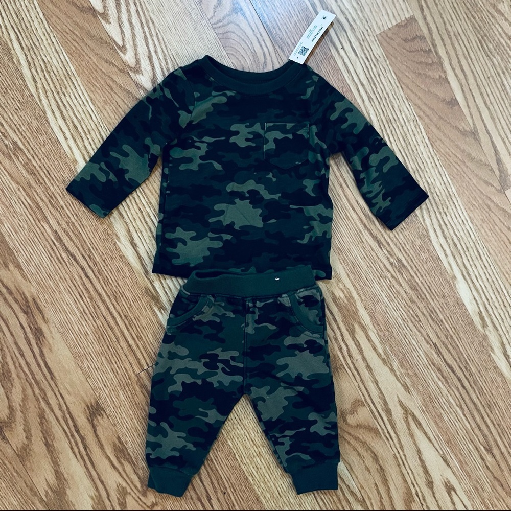 NWT Garanimals Green Camo 2 Piece Jogger 3-6 Months